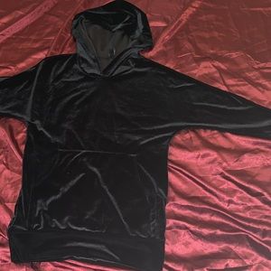 Black velvet hoodie